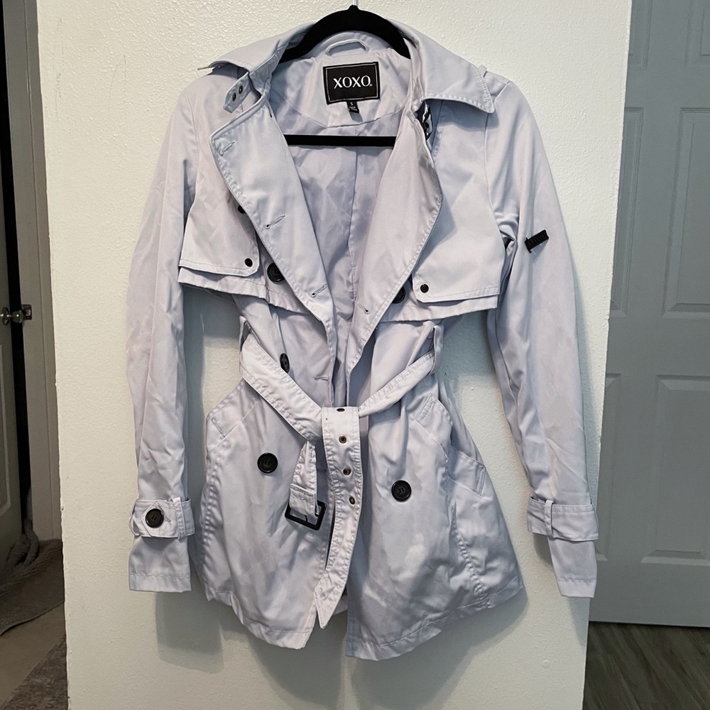 Xoxo baby blue trench coat Size S